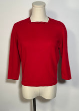 1950s 100% Scottish Cashmere Red Sweater 3/4 Sleeve By Braemar