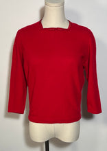 1950s 100% Scottish Cashmere Red Sweater 3/4 Sleeve By Braemar