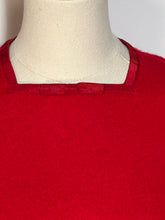 1950s 100% Scottish Cashmere Red Sweater 3/4 Sleeve By Braemar