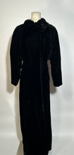 1930s Art Deco Textured Black Velvet Opera Evening Coat