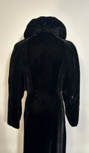 1930s Art Deco Textured Black Velvet Opera Evening Coat