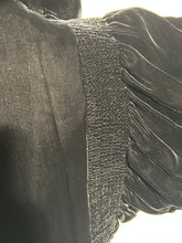 1930s Art Deco Textured Black Velvet Opera Evening Coat