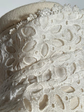 1950s Cotton Full Circle White Lace Eyelet Shirt Day Dress