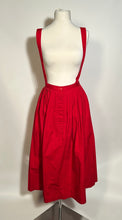 1980s Norma Kamali Cotton Pleated Skirt With Suspenders