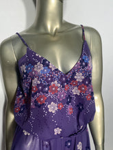 Disco Dress Purple Floral Handkerchief Bottom Disco Dress XS