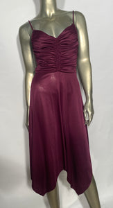 70s Purple Disco Dance Dress With Handkerchief Bottom Size XS