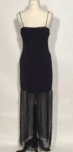 1980s Black Beaded Bodice & Car Wash Scarf Bottom Dress