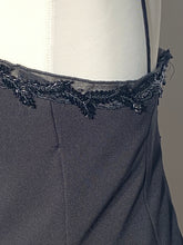 1980s Black Beaded Bodice & Car Wash Scarf Bottom Dress