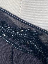 1980s Black Beaded Bodice & Car Wash Scarf Bottom Dress