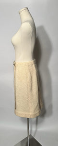 1960s Sills Cream Boucle Suit Bonnie Cashin Designs Coach Wool With Leather Trim