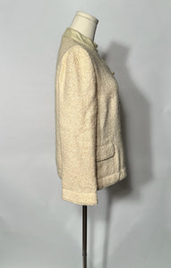 1960s Sills Cream Boucle Suit Bonnie Cashin Designs Coach Wool With Leather Trim