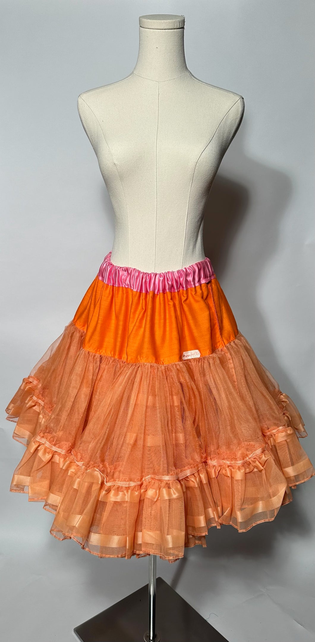 Vintage Original Town & Country Petticoat Layered Orange Crinoline