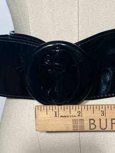 3" Width Black Waist Vinyl Belt
