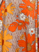 Vintage Polyester 1970s Orange Floral Frock By Kay Windsor