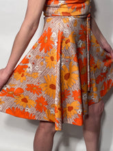 Vintage Polyester 1970s Orange Floral Frock By Kay Windsor