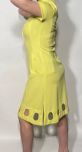 1980s Pierre Lucee´ Yellow Cut Out Dress At Bottom Hem