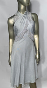 Vintage Fredericks of Hollywood Fringe Baby Blue Disco Dress
