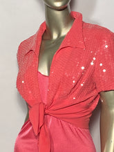Vintage Sequin Tie Front Bolero Barbie Pink