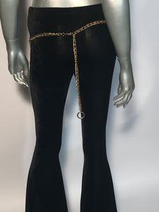 Heavy Goldtone & Pearl Colored Embossed Spacers 4 Layered Chain Belt