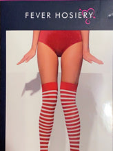 Fever Opaque Candy Cane Stripe Red & White Print Tights