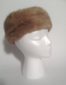 1950s Brown Mink Fur Pillbox Style Hat Designed By Lora