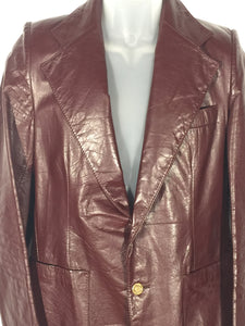 Vintage Men's Pierre Cardin Burgundy Short Leather Jacket