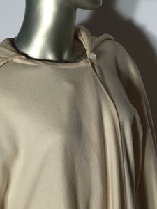 1970s Spring Virgin Wool Hooded Cream Poncho Cape By Also Gordon