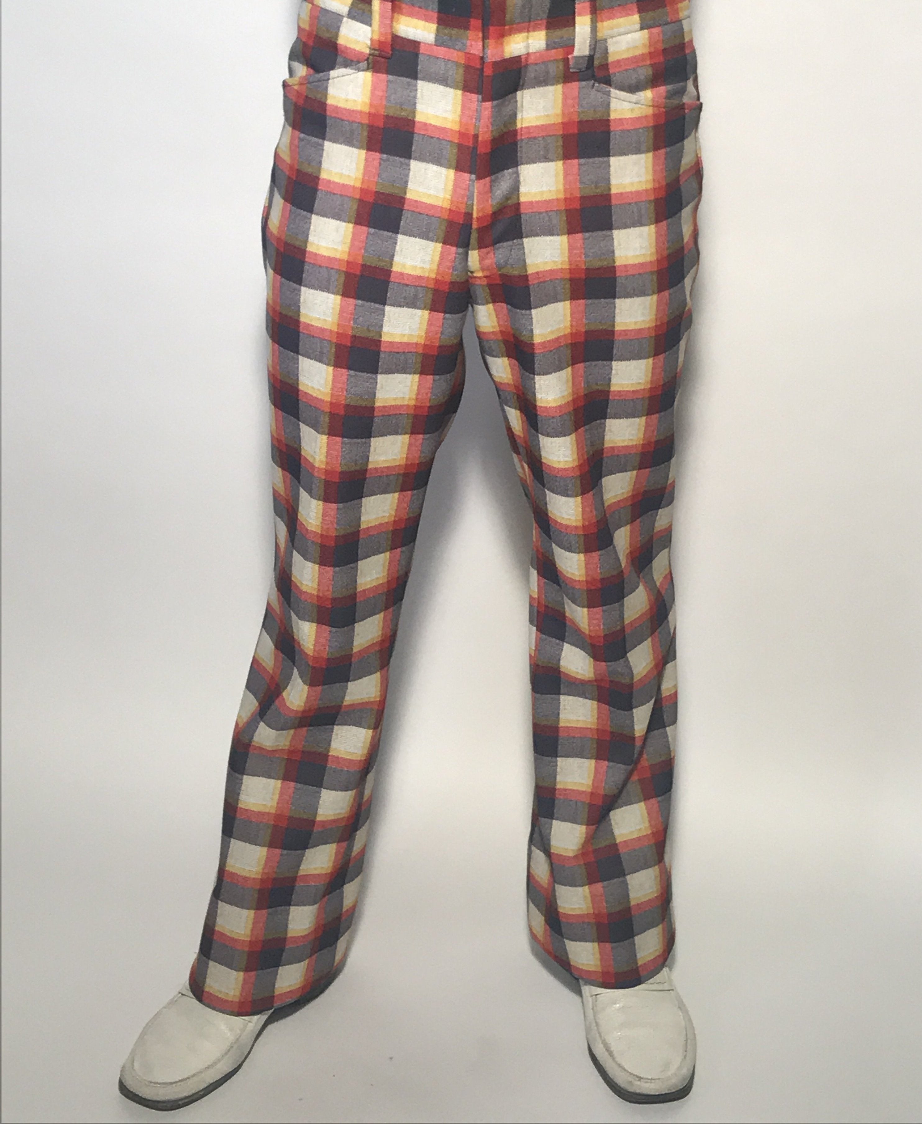Late 1960s Vintage Men's Plaid Golf Pants Size 32