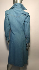 Late 1970s - Early 80s Foxmoor Denim Long Jean Dress Made In The USA Sz 7