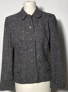 1950s Woman's 2 Piece Suit Grey Flecked Wool Suit By Betty Rose