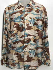 Brioso 1970s Size Men's Wishing Well Disco Shirt Extra Large RENTAL XL885