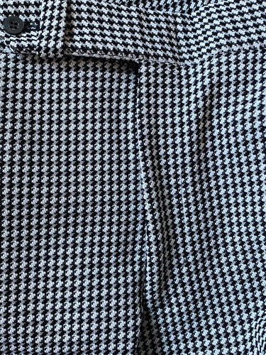 Black & White Polyester Vintage Houndstooth Men Pants - Plaid 34