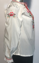 Vintage 1960s Chinese Peasant Top Hand Embroidered Silk By Peony