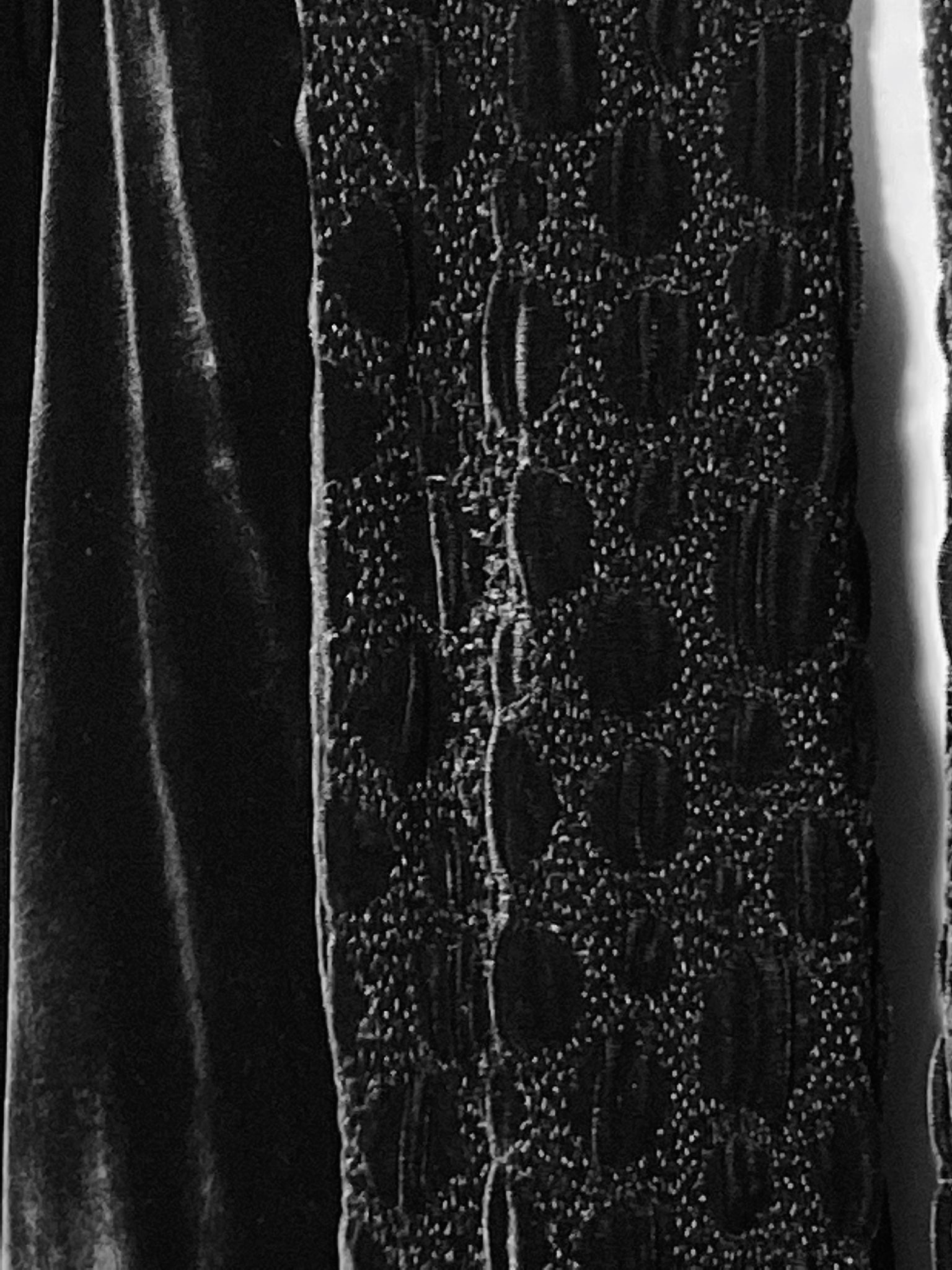 1940s Black Silk Velvet Evening Jacket Plush Perforated Design Lapel ...