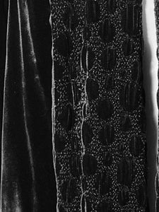 1940s Black Silk Velvet Evening Jacket Plush Perforated Design Lapel