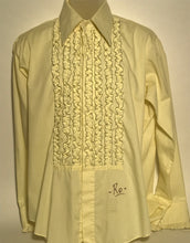 Lion of Troy Yellow Vintage Men's Disco Ruffled Tux Shirt Size Large