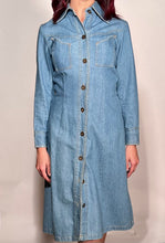 Late 1970s - Early 80s Foxmoor Denim Long Jean Dress Made In The USA Sz 7