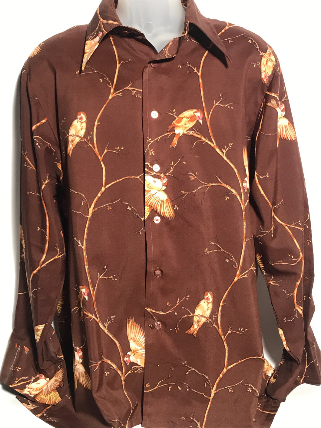 Vintage 1970s Men's Disco Bird Shirt Extra Large RENTAL XL925