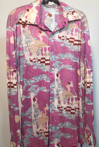 Men's Polyester Disco Shirt Blye Of Florence Size Medium RENTAL M991