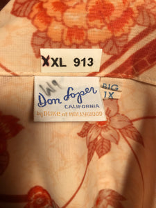 Orange Floral Men's Disco Shirt Size Double Extra Large Disco RENTAL XXL913