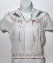 1980s Embroidered Peasant Top Made In India Size M