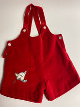 Vintage Valentine Romper Infant Red Velvet Jumper Kitty Embroidery
