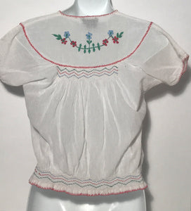 1980s Embroidered Peasant Top Made In India Size M