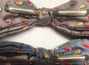 Vintage  1950s Men's Spiegler NY Clip On Bow Ties - Set Of 2 Paisley