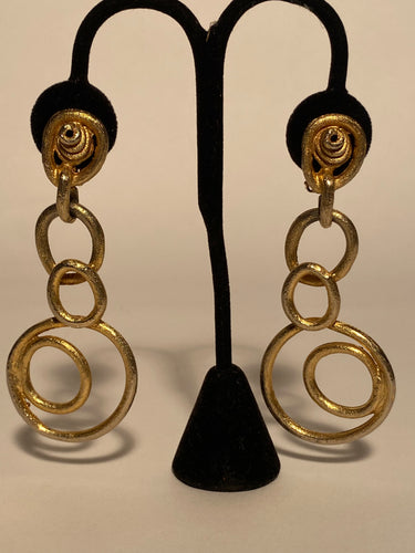 Cadoro 1980s Clip Back Drop Chandelier Earrings