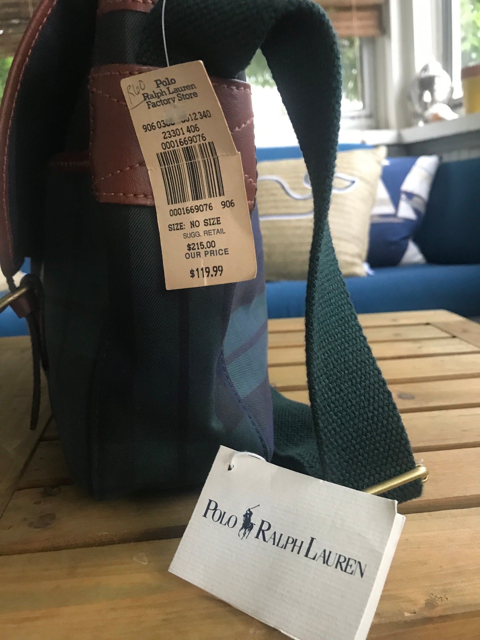 Vintage 1980's Polo Ralph Lauren Blackwatch Plaid Handbag Small Boston Bag