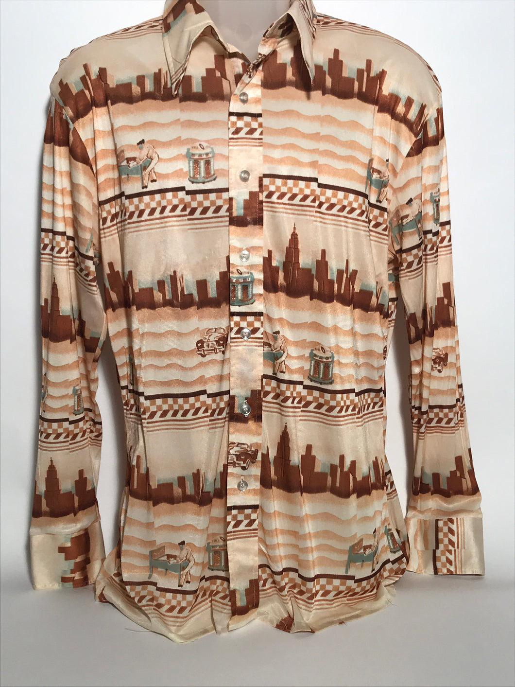Vintage 1970s Barclay Disco Shirt Size Extra Large RENTAL XL 813