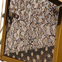 1950s Dorset Rex Square Box Metal Lace Lucite Confetti Glitter Purse Wedding Bag