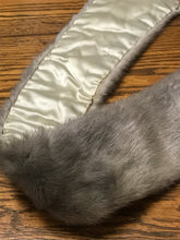 Grey Mink Fur Lined Neck Scarf Wrap