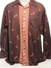Essley 1970s Size Men's Brown Polka Dot Disco Shirt Extra Large RENTAL XL891